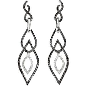 1 1/3 ct tw Black & White Diamond Earrings