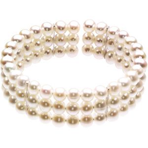 Freshwater Cultured Pearl 3 Row BangleBracelet