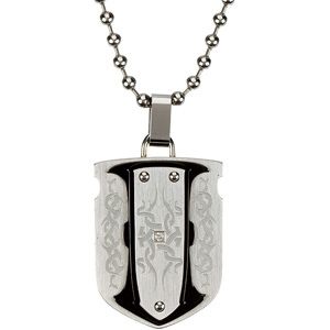 Black ion plated Stainless Steel Pendant on a 30 inch Bead Chain
