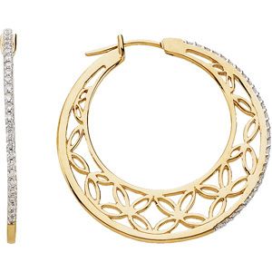1/3 ct tw Diamond Hoop Earrings