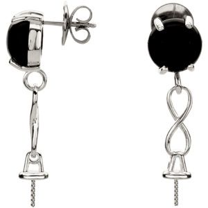 Genuine Onyx Semi-mount Earrings