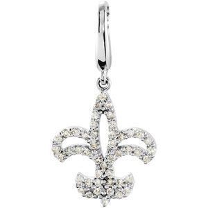 1/4 ct tw Diamond Fleur-de-lis Charm
