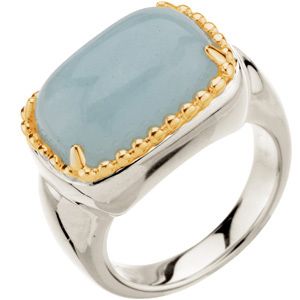Genuine Milky Aquamarine Ring