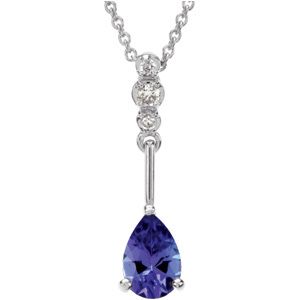 Genuine Tanzanite & Diamond Necklace