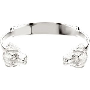 Sterling Silver / Rhodium Plated Heart U Back&trade; Lab Bangle Bracelet