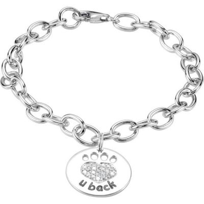 Heart U Back&trade; Chain Bracelet with CZ Paw Tag