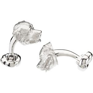 Sterling Silver / Rhodium Plated Heart U Back&trade; Rottweiler Cuff Links