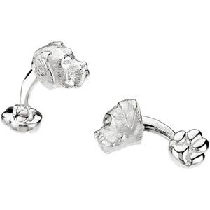 Sterling Silver / Rhodium Plated Heart U Back&trade; Boxer Cuff Links