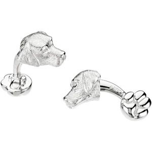Sterling Silver / Rhodium Plated Heart U Back&trade; Lab Cuff Links