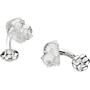 Sterling Silver / Rhodium Plated Heart U Back&trade; Mastiff Cuff Links
