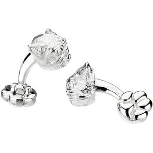 Sterling Silver / Rhodium Plated Heart U Back&trade; Pug Cuff Links