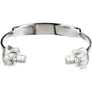 Sterling Silver / Rhodium Plated Heart U Back&trade; Beagle Bangle Bracelet