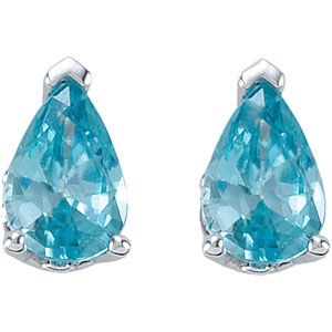 Genuine Blue Zircon Earrings