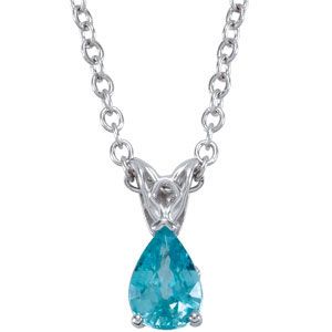 Genuine Blue Zircon Pendant or Necklace