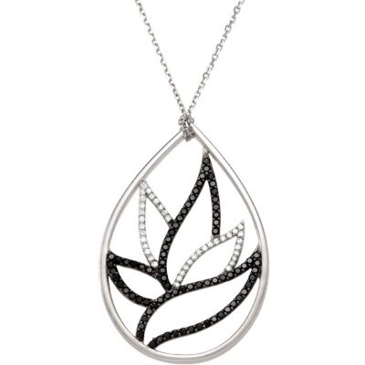 Genuine Black Spinel & Diamond Pendant or Necklace