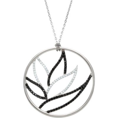 Genuine Black Spinel & Diamond Pendant or Necklace