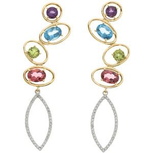 Multi-Gemstone & Diamond Earrings