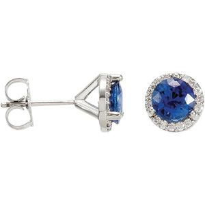Genuine Sapphire & Diamond Earrings