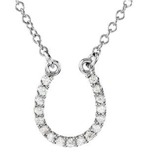 .08 ct tw Diamond & Platinum Horseshoe Necklace