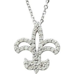 1/4 ct tw Diamond Fleur-de-lis Necklace