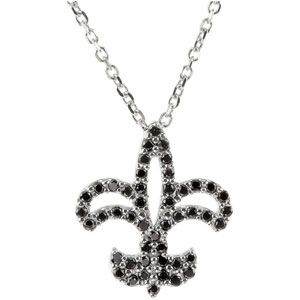 1/4 ct tw Black Diamond Fleur-de-lis Necklace