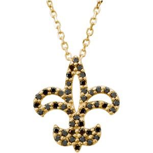1/4 ct tw Black Diamond Fleur-de-lis Necklace