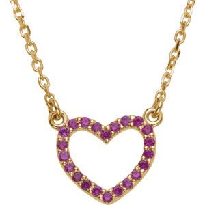 Genuine Ruby Heart Necklace