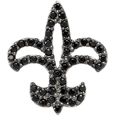 Genuine Black Spinel Fleur-de-lis Pendant or Necklace