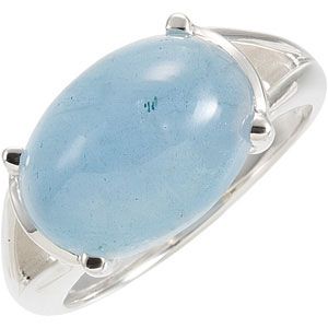 Genuine Milky Aquamarine Ring