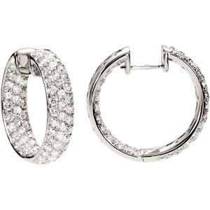 4 ct tw Diamond Inside/Outside Hoop Earrings