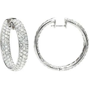 6 ct tw Diamond Inside/Outside Hoop Earrings
