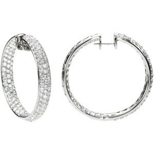 8 1/2 ct tw Diamond Inside/Outside Hoop Earrings