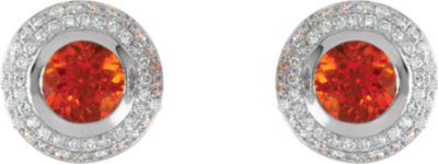 Bezel Set Button Earrings