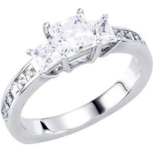 3-Stone Engagement Ring or Matching Band