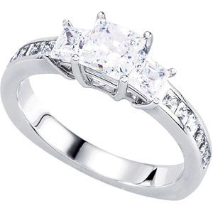 3-Stone Engagement Ring or Matching Band