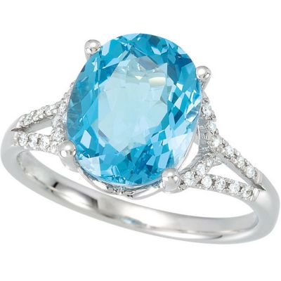 1/6 ct tw Diamond Ring for Oval Center Stone