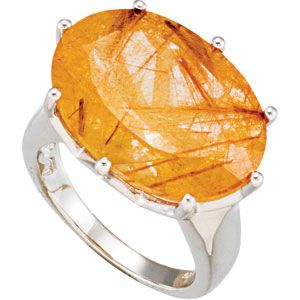 Genuine Rutilated Quartz Ring