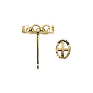 Oval Cabochon Earring with .030