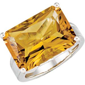 Genuine Honey Quartz Ring