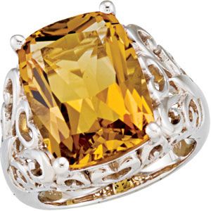 Genuine Honey Quartz Ring