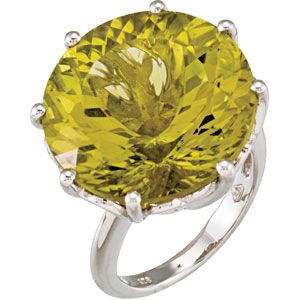 Genuine Green Gold Quartz Ring