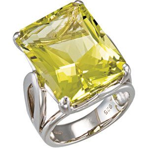 Genuine Green Gold Quartz Ring