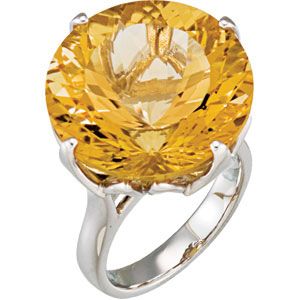 Genuine Yellow Quartz Ring