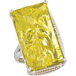 Genuine Green Gold Quartz Ring