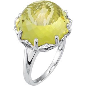 Genuine Green Gold Quartz Ring