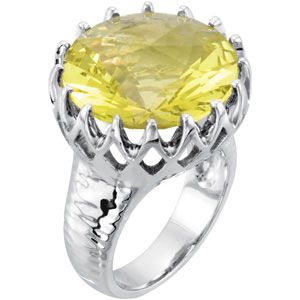 Genuine Green Gold Quartz Ring