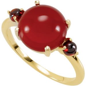 Genuine Carnelian & Mozambique Garnet Ring