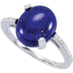 Genuine Lapis & Diamond Ring