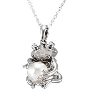 Freshwater Cultured Pearl Frog Pendant
