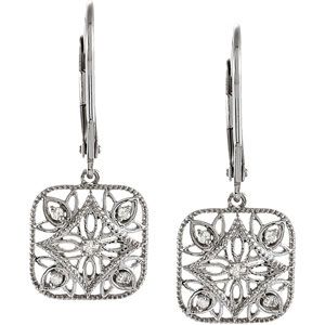 1/10 ct tw Diamond Lever Back Earrings